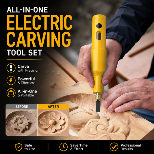 🎨All-in-One Electric Carving Tool Set – 49% OFF⏰, 12 Bits, Wood & Linoleum Engraver