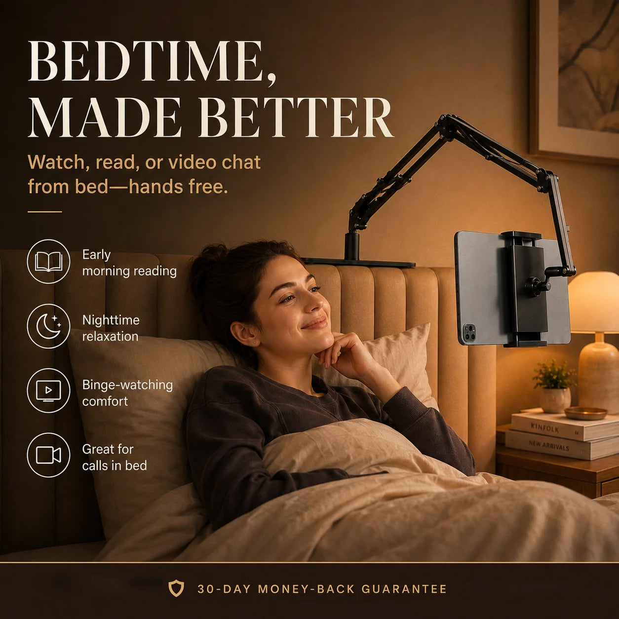 🔖 LIMITED-TIME 49% OFF! ⚡ Hidden Bedside Retractable Phone & Tablet Holder🛏️