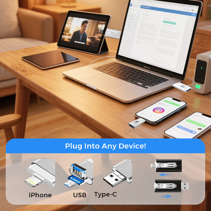 💾 LIMITED-TIME 49% OFF! 📱 4-in-1 Flash Drive for iPhone Android PC – Fast Photo Transfer, Free Up Phone Storage ⚡