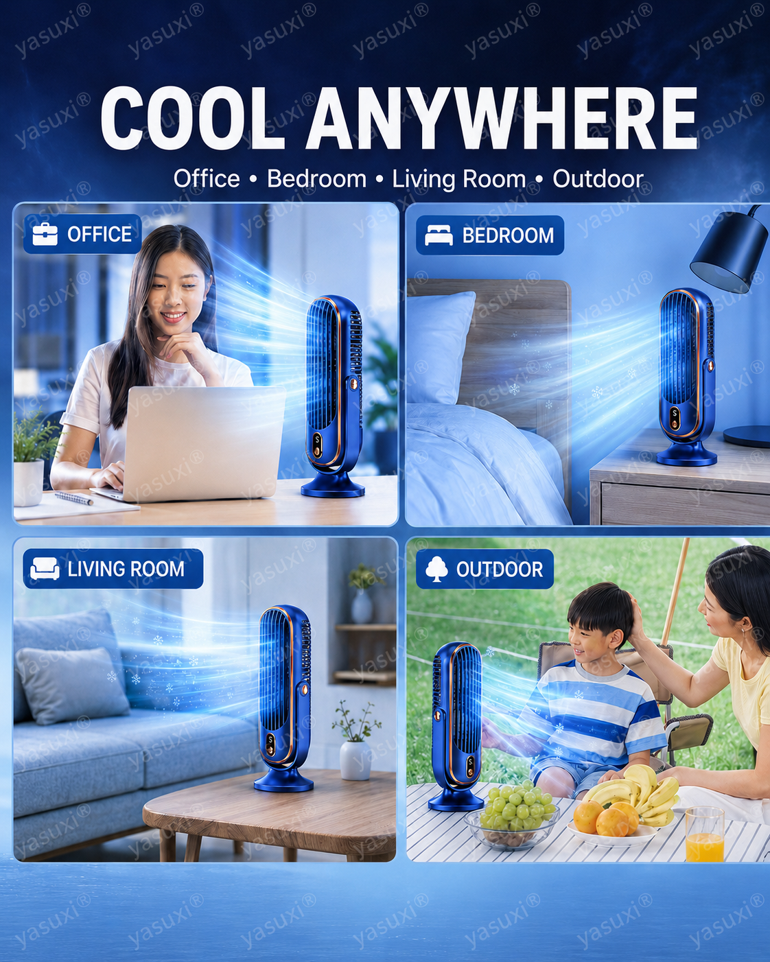 🥳2026 HOT SALE🥳💞50K+ SOLD!💨🌙 49% OFF! Portable Table Fan – 5 speeds, ultra‑quiet, gentle breeze. Perfect for bedroom or office. Stay cool without noise! 😴✨