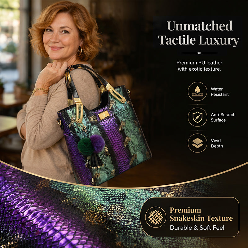 🏆LAST DAY SALE 49% OFF🔥Elegant Snakeskin PU Leather Tote Bag