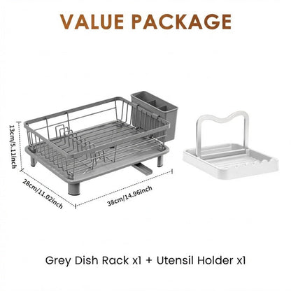 🔥49% OFF🧼🍽️Heavy-Duty 360° Rotating Dish Drainer Rack – Large Capacity, Rust-Resistant & Space-Saving✨