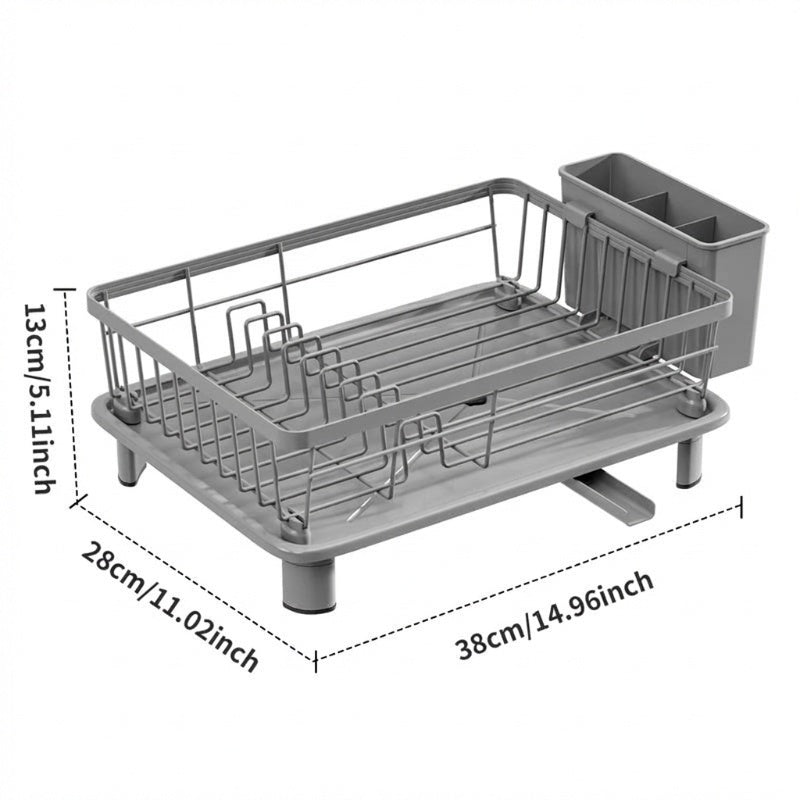 🔥49% OFF🧼🍽️Heavy-Duty 360° Rotating Dish Drainer Rack – Large Capacity, Rust-Resistant & Space-Saving✨