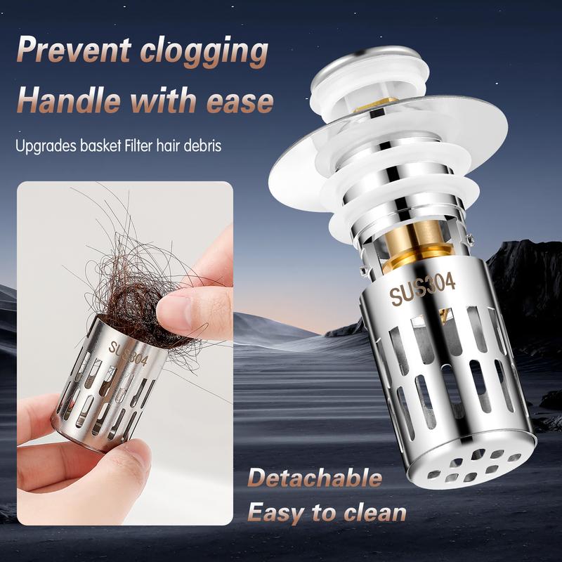 ✨️HOT SALE 49% OFF - 🔥Universal Stainless Steel Pop-Up Sink Drain Strainer