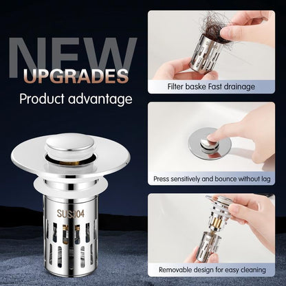 ✨️HOT SALE 49% OFF - 🔥Universal Stainless Steel Pop-Up Sink Drain Strainer