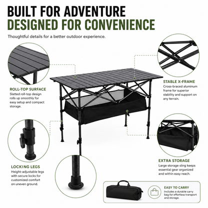 🌄New arrival 49% OFF!🏕️ Portable Camping Table – Folding, Carbon Steel, Quick Setup🪑