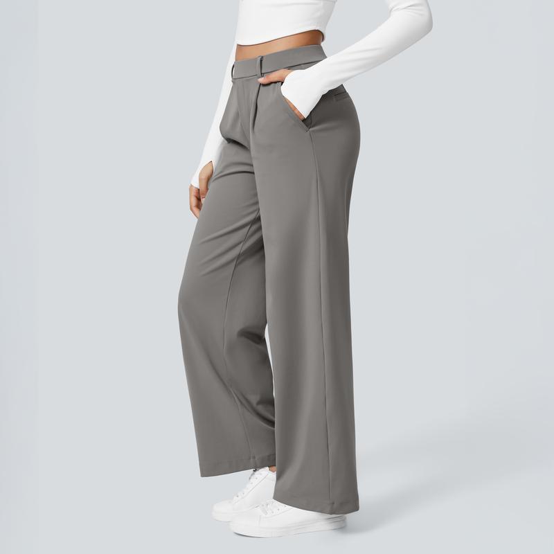 🏆2026 New Style 49% OFF💝Women's High Waisted Straight Leg Work Trousers with Side Pockets -✨Smart & Casual Look for Office and Beyond