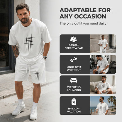 👕Men's Casual Top & Shorts 2-Piece Set – Loose Fit, Breathable & Fade-Resistant Graphic Print 😎👕