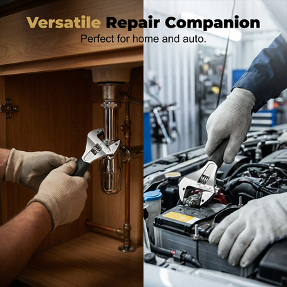 🥳2026 HOT SALE🥳💞50K+ SOLD!💥🔧⚡ 49% OFF! Wide Jaw Ratchet Adjustable Wrench – Self-tightening, high-hardness alloy teeth. Precision scale, ergonomic TPR grip. Sizes 8"/10"/12". A must-have for DIY. 🛠️✨