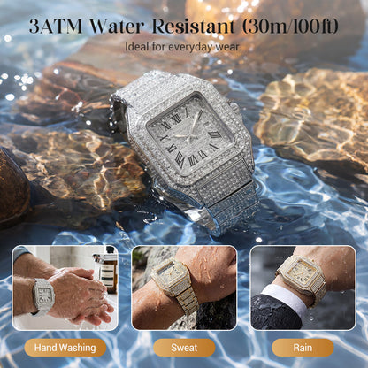 🎁2026 New Arrivals 49% OFF💥Luxury Square Rhinestone Watch – Elegant Sparkle for Every Occasion✨