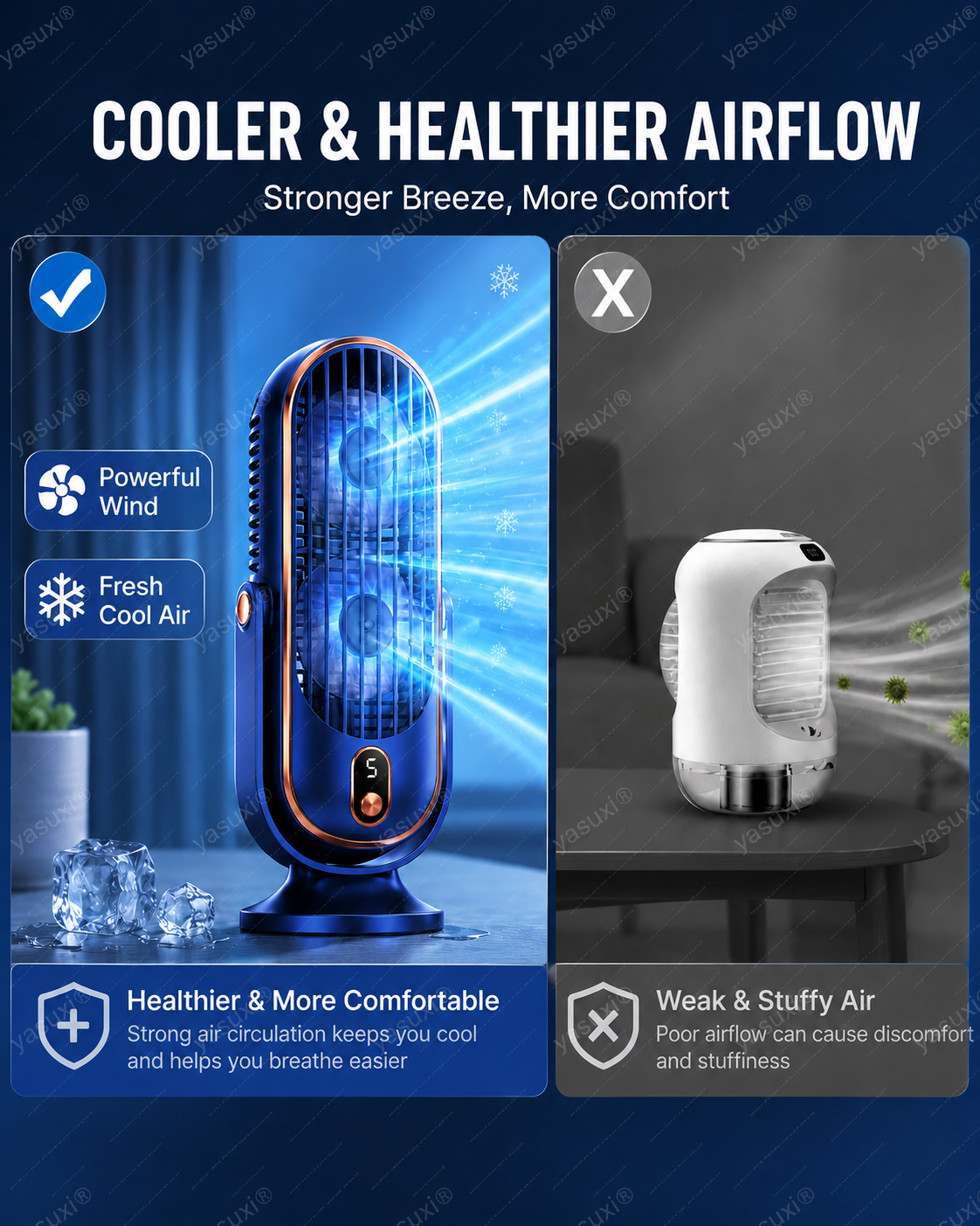 🥳2026 HOT SALE🥳💞50K+ SOLD!💨🌙 49% OFF! Portable Table Fan – 5 speeds, ultra‑quiet, gentle breeze. Perfect for bedroom or office. Stay cool without noise! 😴✨