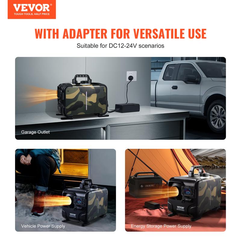 📢📢40% OFF!!⏰8 kW diesel heater, 12 V/24 V all-in-one diesel air heater, Bluetooth app control, remote control and display, CO alarm, rapid heating