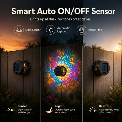 🌙⏳LIMITED-TIME 53% OFF! ⏰ Solar Mandala Wall Light – Dreamy Night Projection ✨