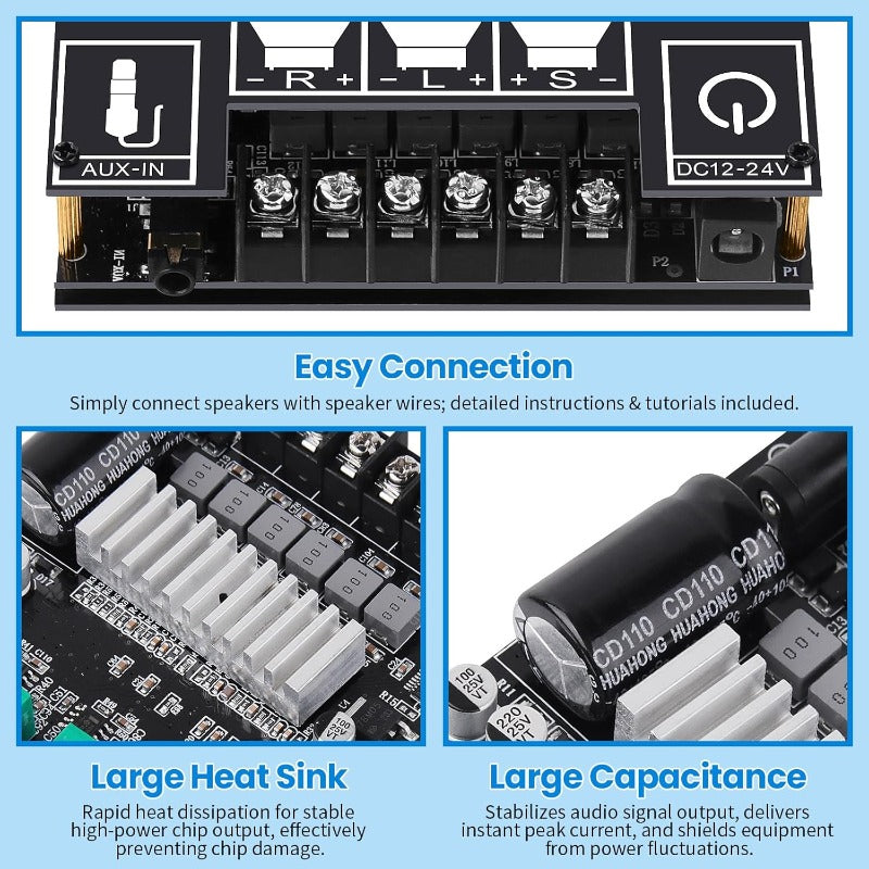 🔥HOT SALE🔥2.1 Channel Bluetooth - compatible Audio Power Amplifier Module🔊 Upgrade Your Audio Experience! 🔊