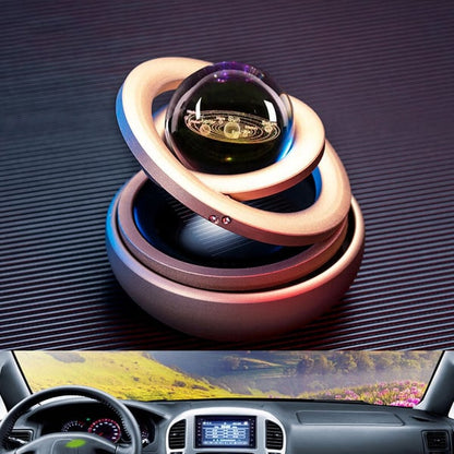📢📢49% OFF !! ⏰Solar Rotating Double Ring Suspension Car Aromatherapy Ornament