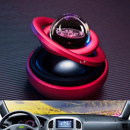 📢📢49% OFF !! ⏰Solar Rotating Double Ring Suspension Car Aromatherapy Ornament