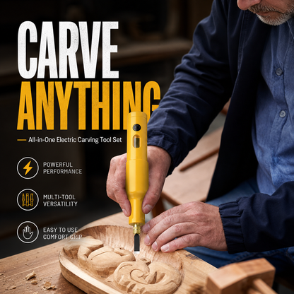 🎨All-in-One Electric Carving Tool Set – 49% OFF⏰, 12 Bits, Wood & Linoleum Engraver