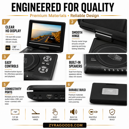 📺 49% OFF | 7.8" HD Portable DVD Player – Your Pocket Cinema Anywhere! 🍿