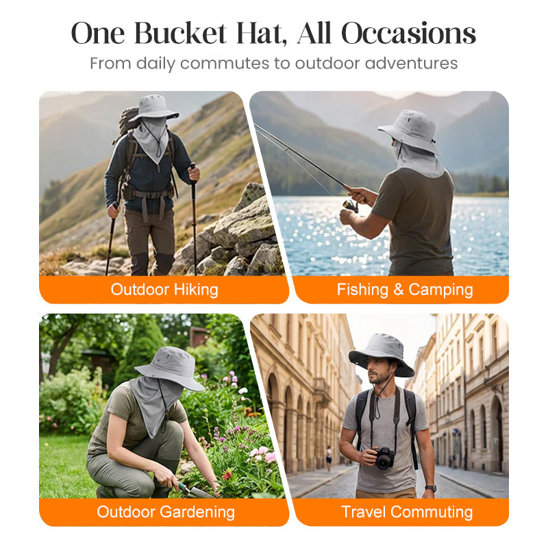 🧢 49% OFF NOW! ☀️ Ventilated Fisherman Hat with Removable Face Shield – 2-in-1 Design, Cooling Ice Silk & Adjustable Fit – 360° Sun Protection 🎣