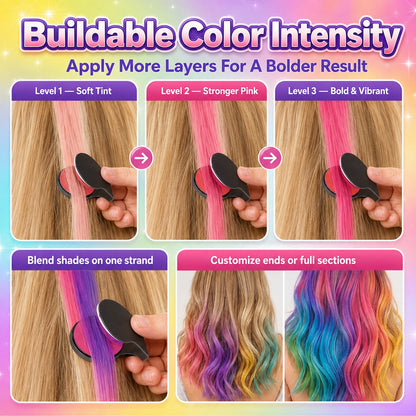 🔥Last Day 49% OFF🌈12-Color Temporary Hair Chalk Applicator Set