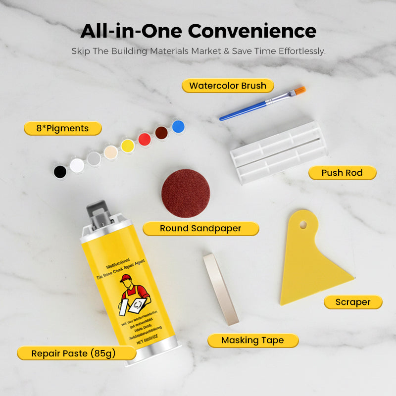 🧱 BUY 2 GET 1 FREE! ✨ Tile & Stone Crack Repair Kit - Professional-Grade Filler for Sealing Gaps, Waterproof & Color-Matching Formula 🛠️💧