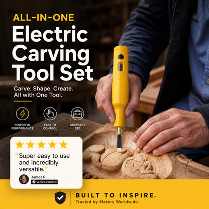 🎨All-in-One Electric Carving Tool Set – 49% OFF⏰, 12 Bits, Wood & Linoleum Engraver