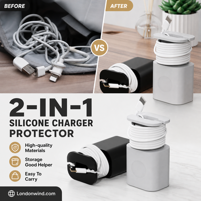 🎉 2026 Sale — Over 11,000 Sold! 🔌 2-in-1 Silicone Charger Protector – Guard Your Brick, Tame Your Cable – No More Messy Wires, No More Scuffed Chargers 🧼