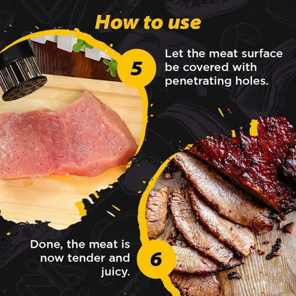 🥩  Stainless Steel Meat Tenderizer Needle – 21 Blades, Fast Marinade, Easy Clean 🔪