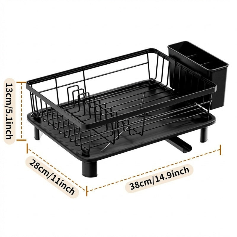 🔥49% OFF🧼🍽️Heavy-Duty 360° Rotating Dish Drainer Rack – Large Capacity, Rust-Resistant & Space-Saving✨
