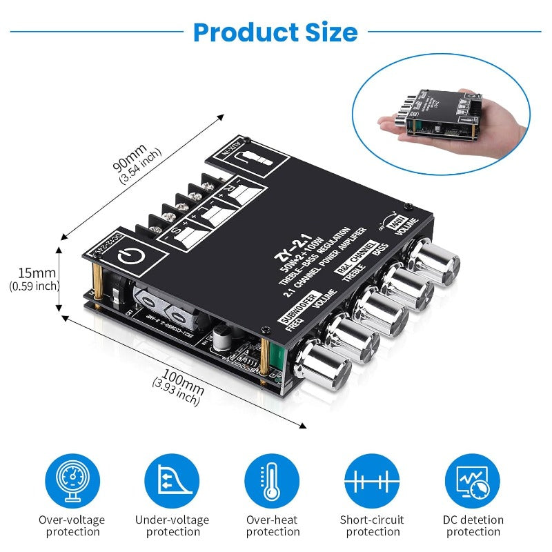 🔥HOT SALE🔥2.1 Channel Bluetooth - compatible Audio Power Amplifier Module🔊 Upgrade Your Audio Experience! 🔊