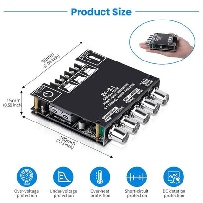 🔥HOT SALE🔥2.1 Channel Bluetooth - compatible Audio Power Amplifier Module🔊 Upgrade Your Audio Experience! 🔊