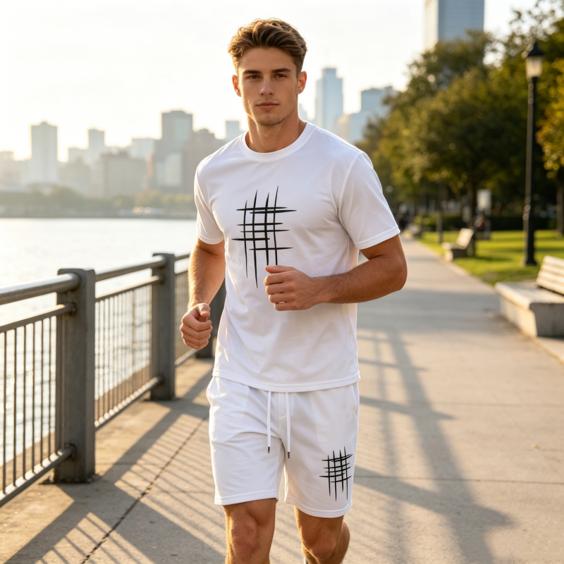 👕Men's Casual Top & Shorts 2-Piece Set – Loose Fit, Breathable & Fade-Resistant Graphic Print 😎👕