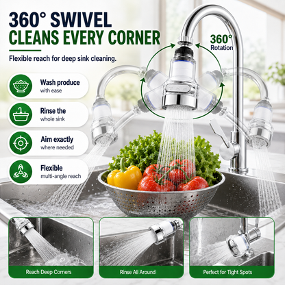 🚰360°Rotating Faucet Filter‑Splash‑Proof Water Purifier