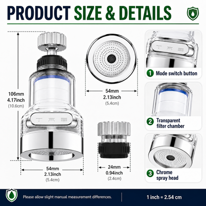 🚰360°Rotating Faucet Filter‑Splash‑Proof Water Purifier