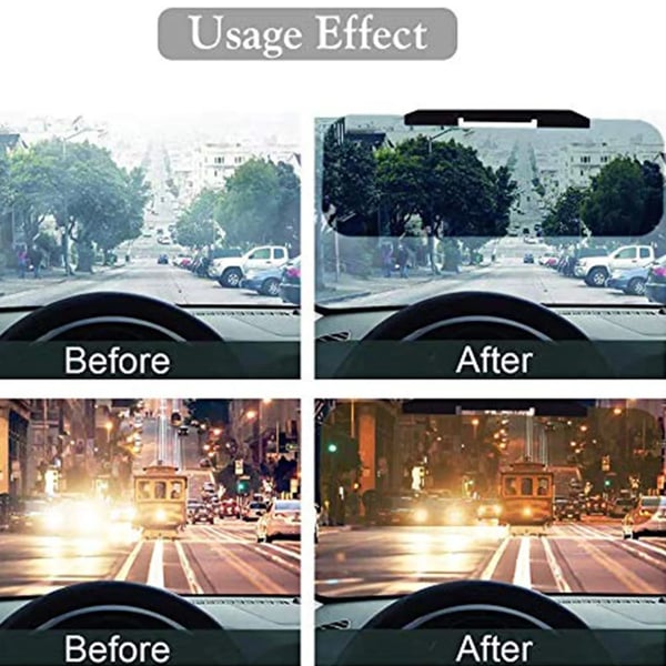 🚗 Day & Night Car Sun Visor Anti‑Glare Shield – Blocks 99.9% UV, Filters Headlight Glare, Universal Fit for Cars Trucks SUVs – Reduces Eye Fatigue, 180° Adjustable (2 Sizes)
