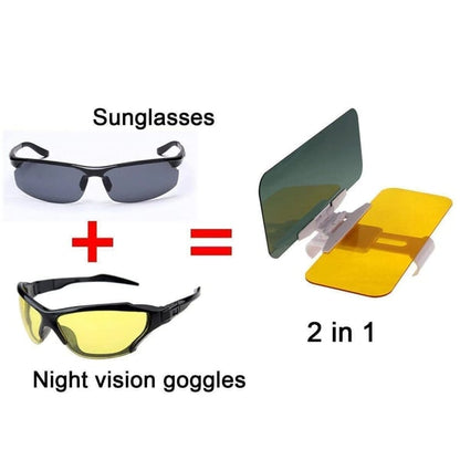 🚗 Day & Night Car Sun Visor Anti‑Glare Shield – Blocks 99.9% UV, Filters Headlight Glare, Universal Fit for Cars Trucks SUVs – Reduces Eye Fatigue, 180° Adjustable (2 Sizes)