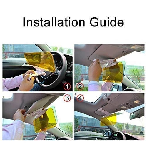 🚗 Day & Night Car Sun Visor Anti‑Glare Shield – Blocks 99.9% UV, Filters Headlight Glare, Universal Fit for Cars Trucks SUVs – Reduces Eye Fatigue, 180° Adjustable (2 Sizes)