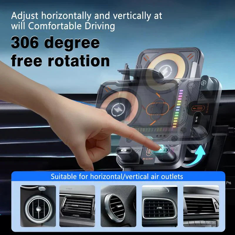 🚗 50% OFF NOW! 📱 2-in-1 Car Phone Holder & Wireless Charger – 360° Rotation, Strong Grip & Fast Charging 🔋
