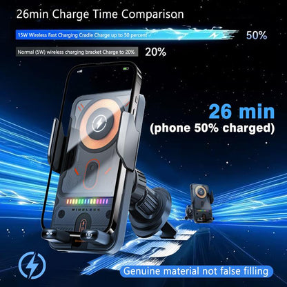 🚗 50% OFF NOW! 📱 2-in-1 Car Phone Holder & Wireless Charger – 360° Rotation, Strong Grip & Fast Charging 🔋