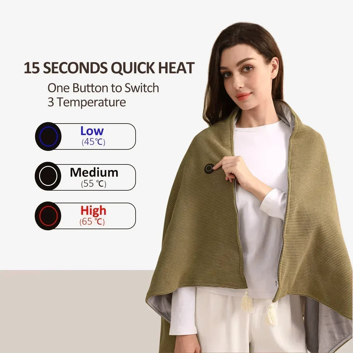 🔥49% OFF! ❄️ Stay Warm All Winter — Portable Electric Heated Blanket Shawl