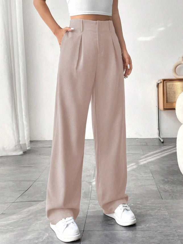 🏆2026 New Style 49% OFF💝Women's High Waisted Straight Leg Work Trousers with Side Pockets -✨Smart & Casual Look for Office and Beyond