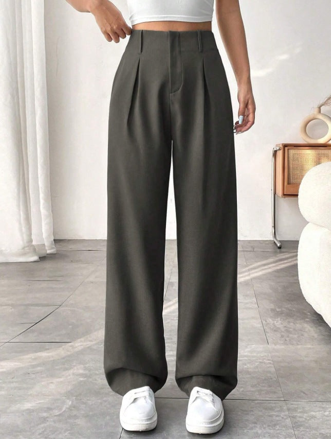 🏆2026 New Style 49% OFF💝Women's High Waisted Straight Leg Work Trousers with Side Pockets -✨Smart & Casual Look for Office and Beyond