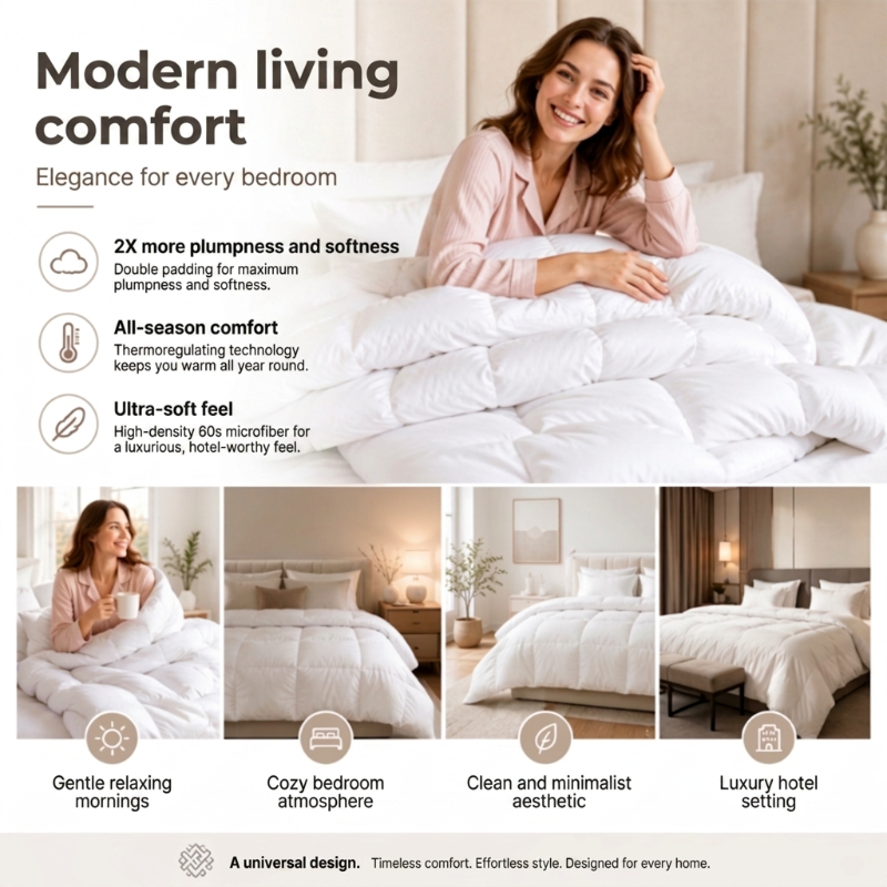 🏆LAST DAY 49% OFF🛏️Ultra Soft Luxury Hotel Style Comforter