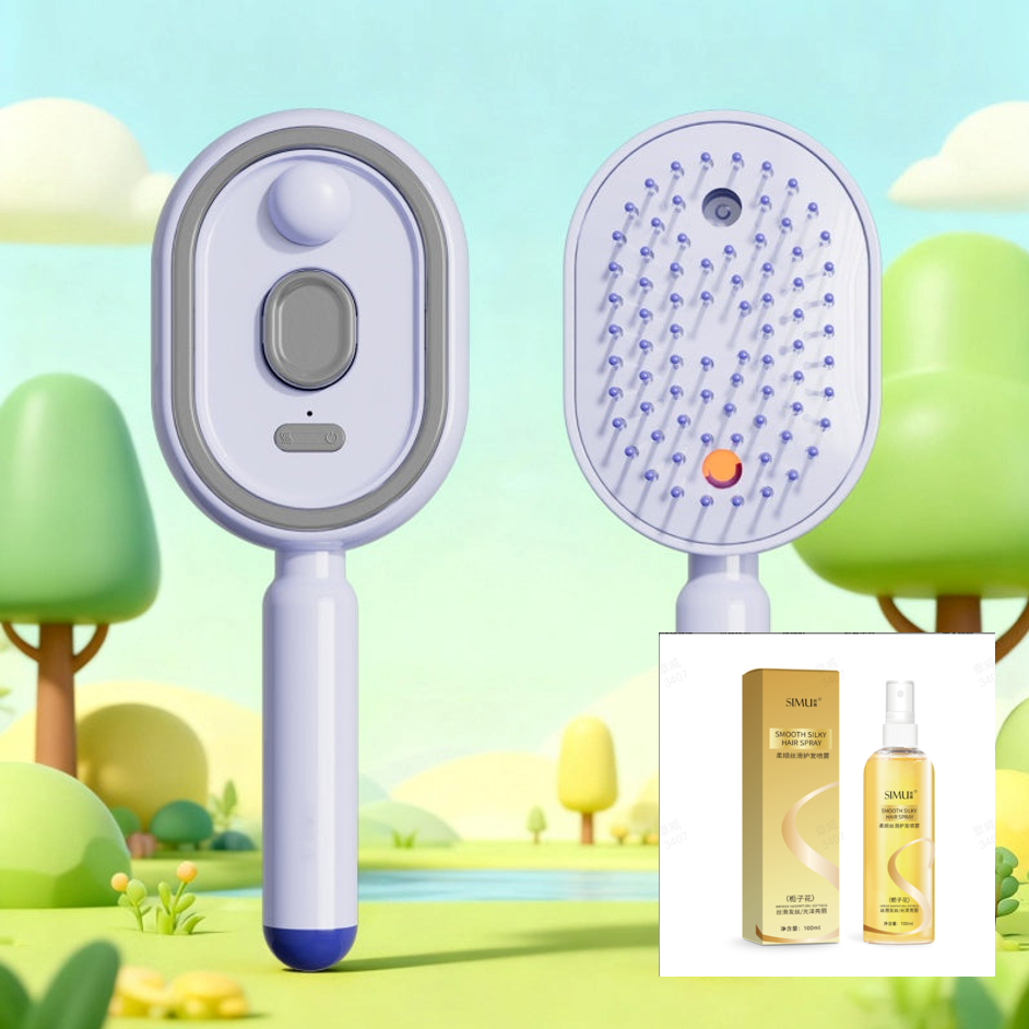 💆‍♀️ 45% OFF NOW! 💧 Electric Spray & Massage Hair Brush – Soothing Scalp Massage, Fine Mist Spraying & Smooth Hair Care – Detangle, Nourish, Relax ✨