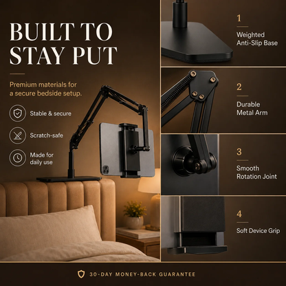 🔖 LIMITED-TIME 49% OFF! ⚡ Hidden Bedside Retractable Phone & Tablet Holder🛏️