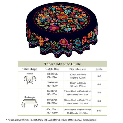 📢📢49% OFF !! ⏰Mexican Floral Tablecloth With Scalloped Edge