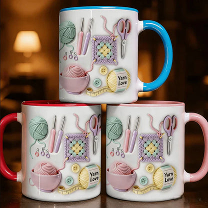 🔥40% OFF!!🏆 50K+ SOLD💥Knitting Themed Mug, Gift For Crafters And Creative Souls