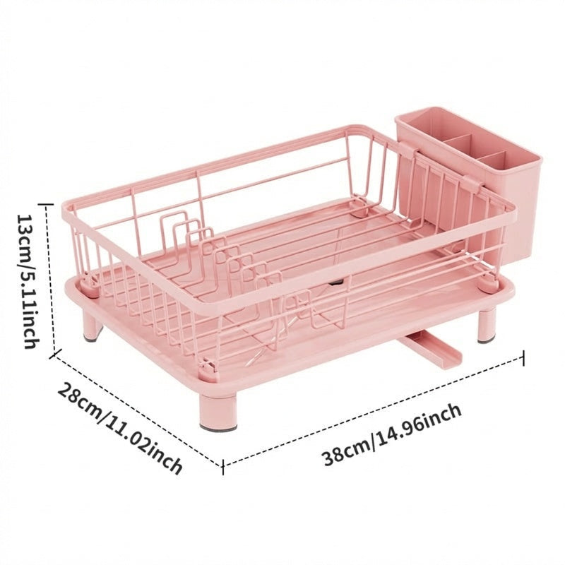 🔥49% OFF🧼🍽️Heavy-Duty 360° Rotating Dish Drainer Rack – Large Capacity, Rust-Resistant & Space-Saving✨