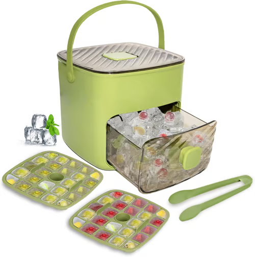 🥳2026 HOT SALE🥳💞50K+ SOLD!💥🥤🧊 49% OFF! Ice Cube Maker with Storage – 48 cubes at once, leak‑proof lid. Stackable, saves space. Includes ice scoop & tong. A summer essential. 🏖️✅