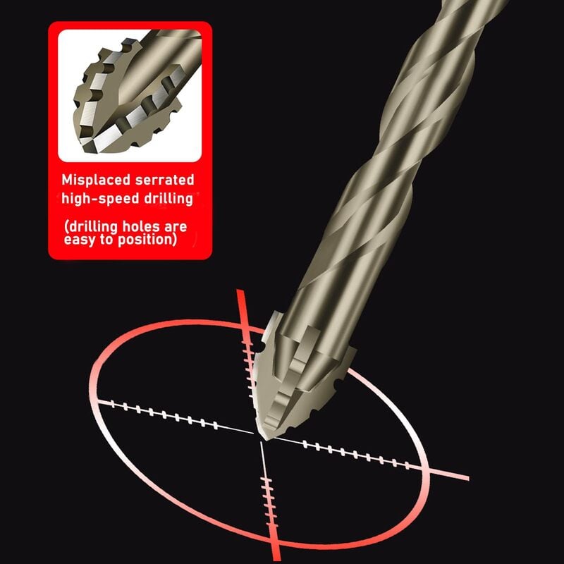 🔥Hot Sale $11.99/set🔥New Four-Flute Sawtooth Eccentric Drill Bit Set(1 Set 4 PCS)